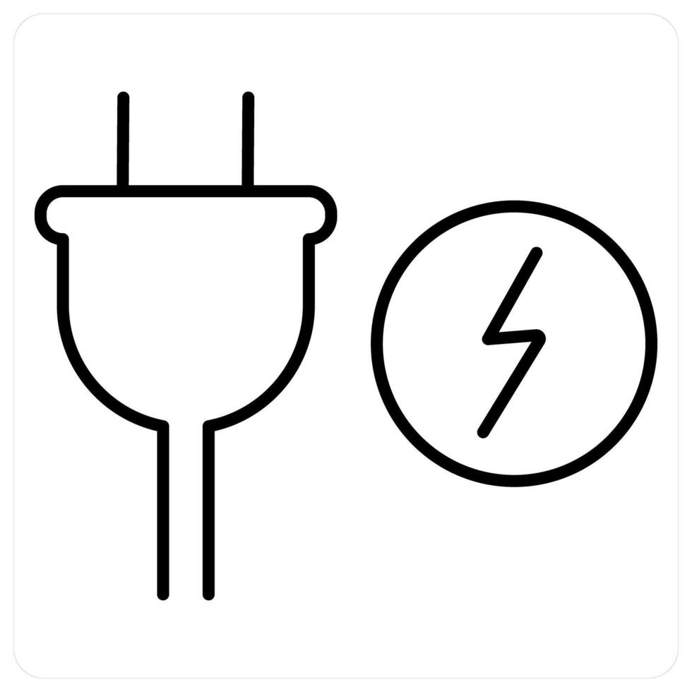 Power Supply icon concept in black line color vector