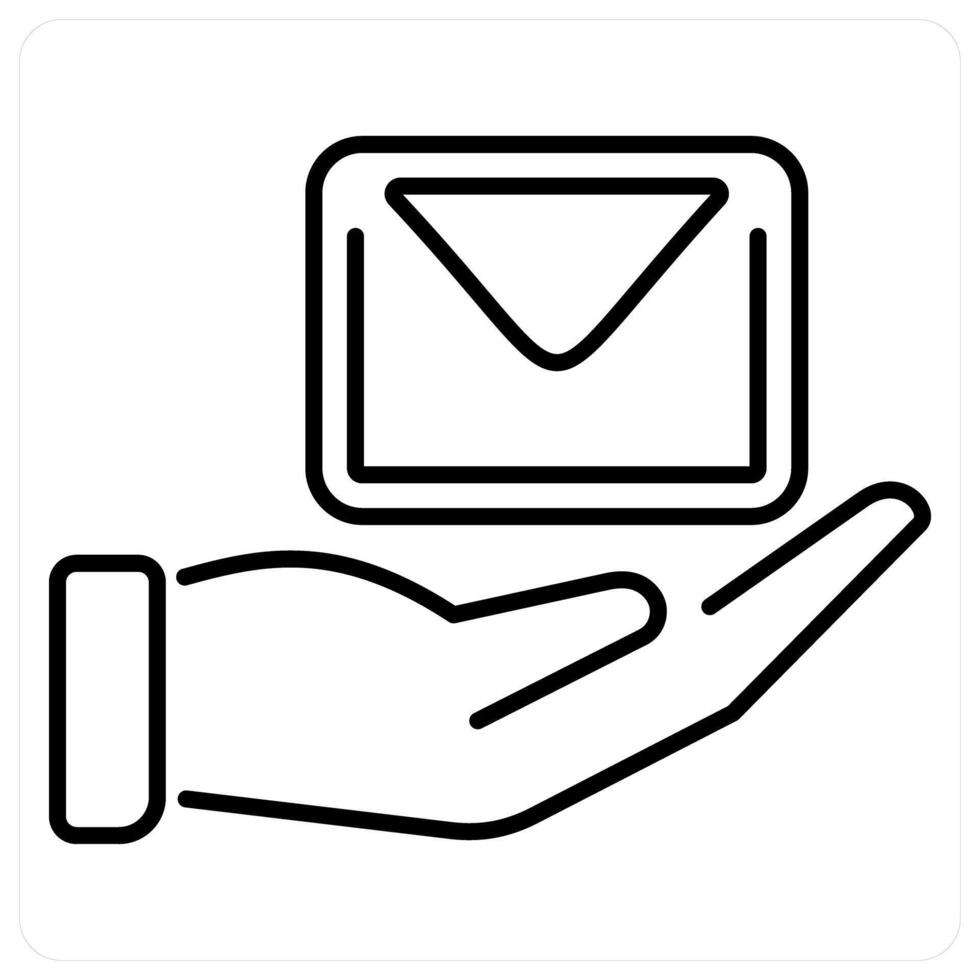 Email and message icon concept in black line color vector