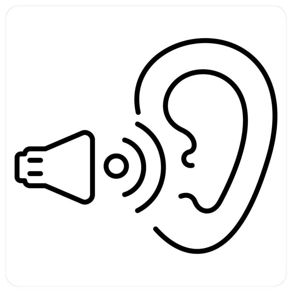 Active Listening icon concept in black line color vector