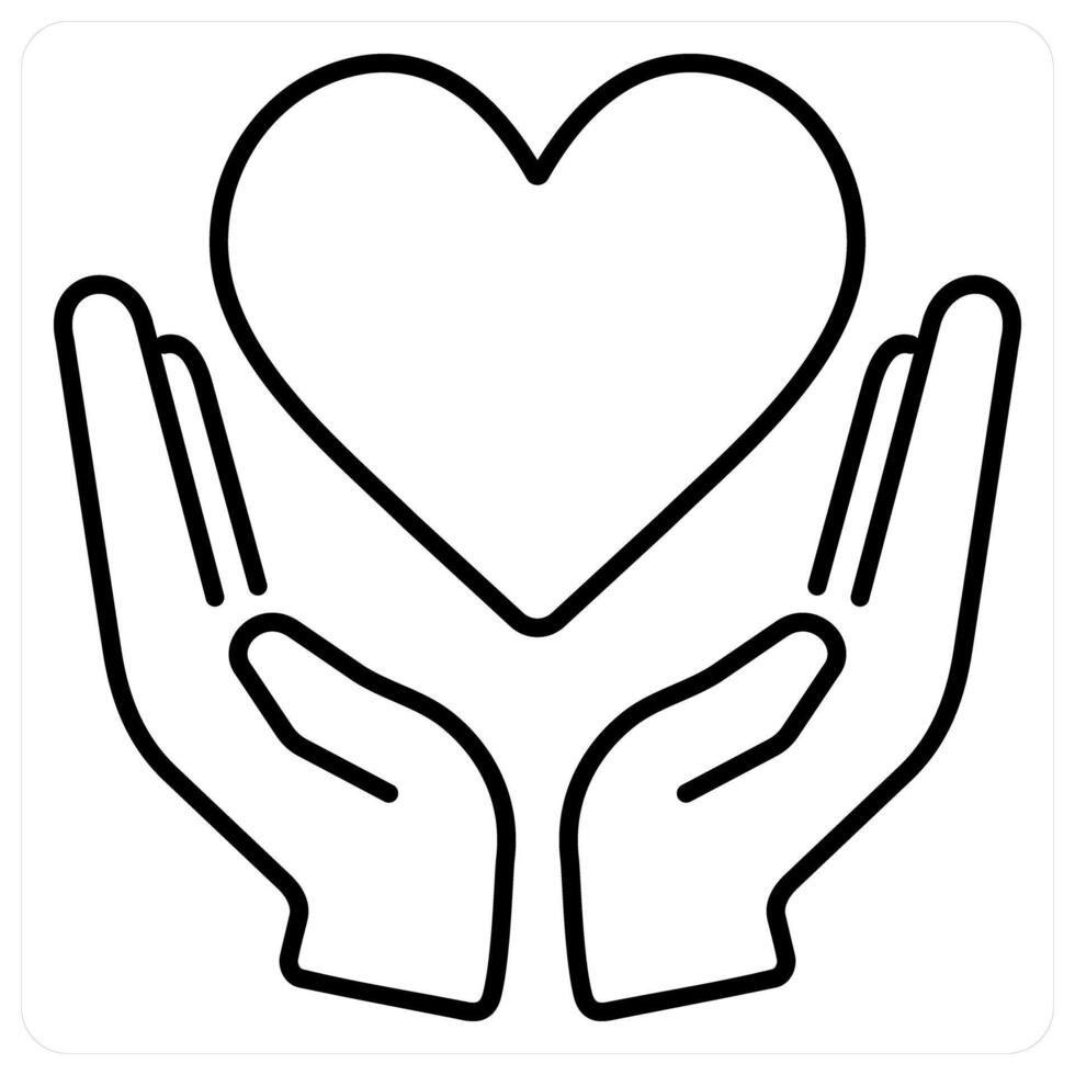Charity and donation icon concept in black line color vector