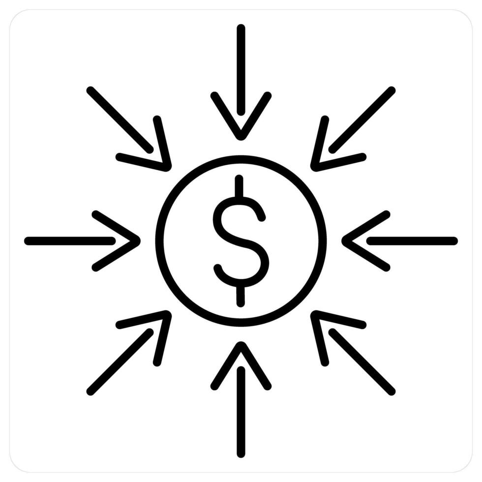 Contribution icon concept in black line color vector