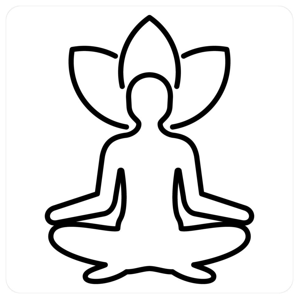 Yoga icon in black line color vector