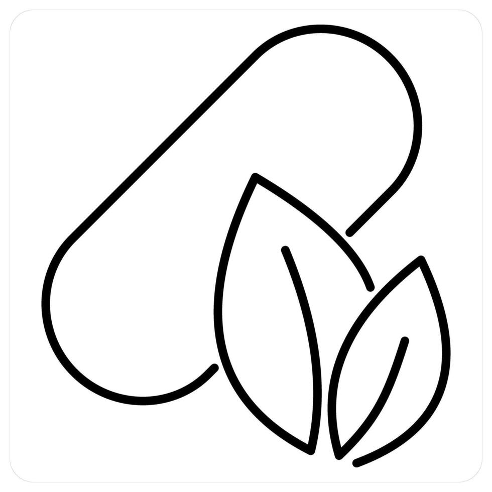 Ayurvedic medicine icon concept in black line color vector