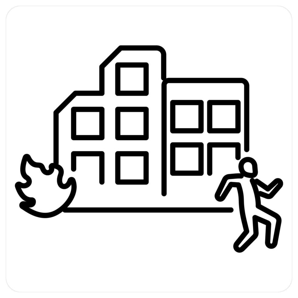 Attack icon concept in black line color vector