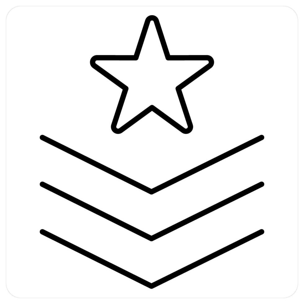 Army Badge icon concept in black line color vector
