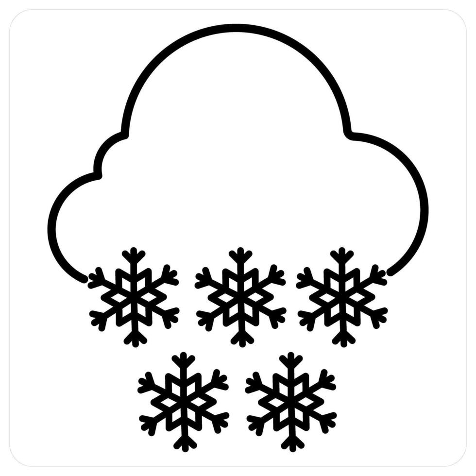 Snowfall concept in black line color vector