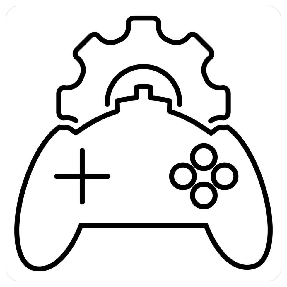 Game development icon concept in black line color vector