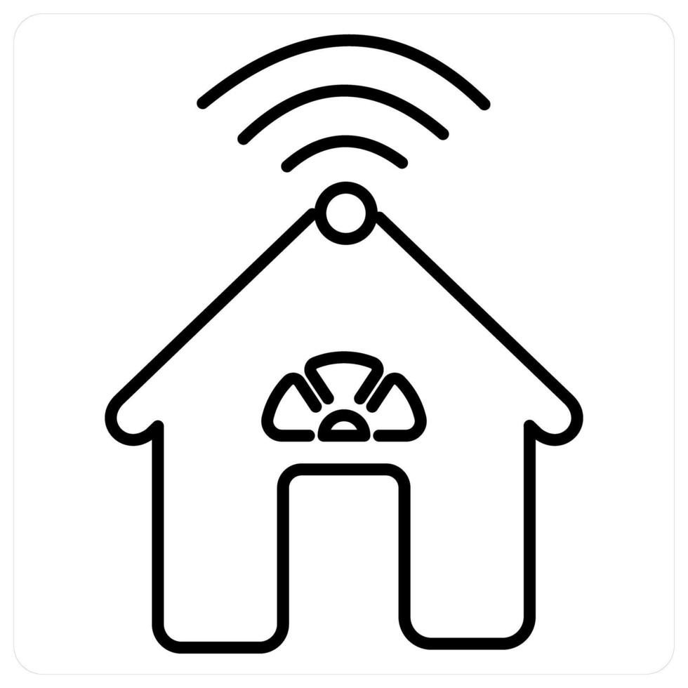 Smart House icon concept in black line color vector