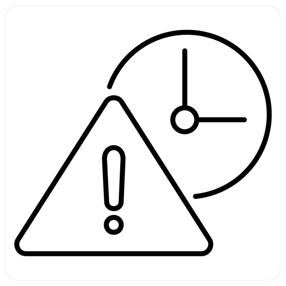 Warning concept in black line color vector