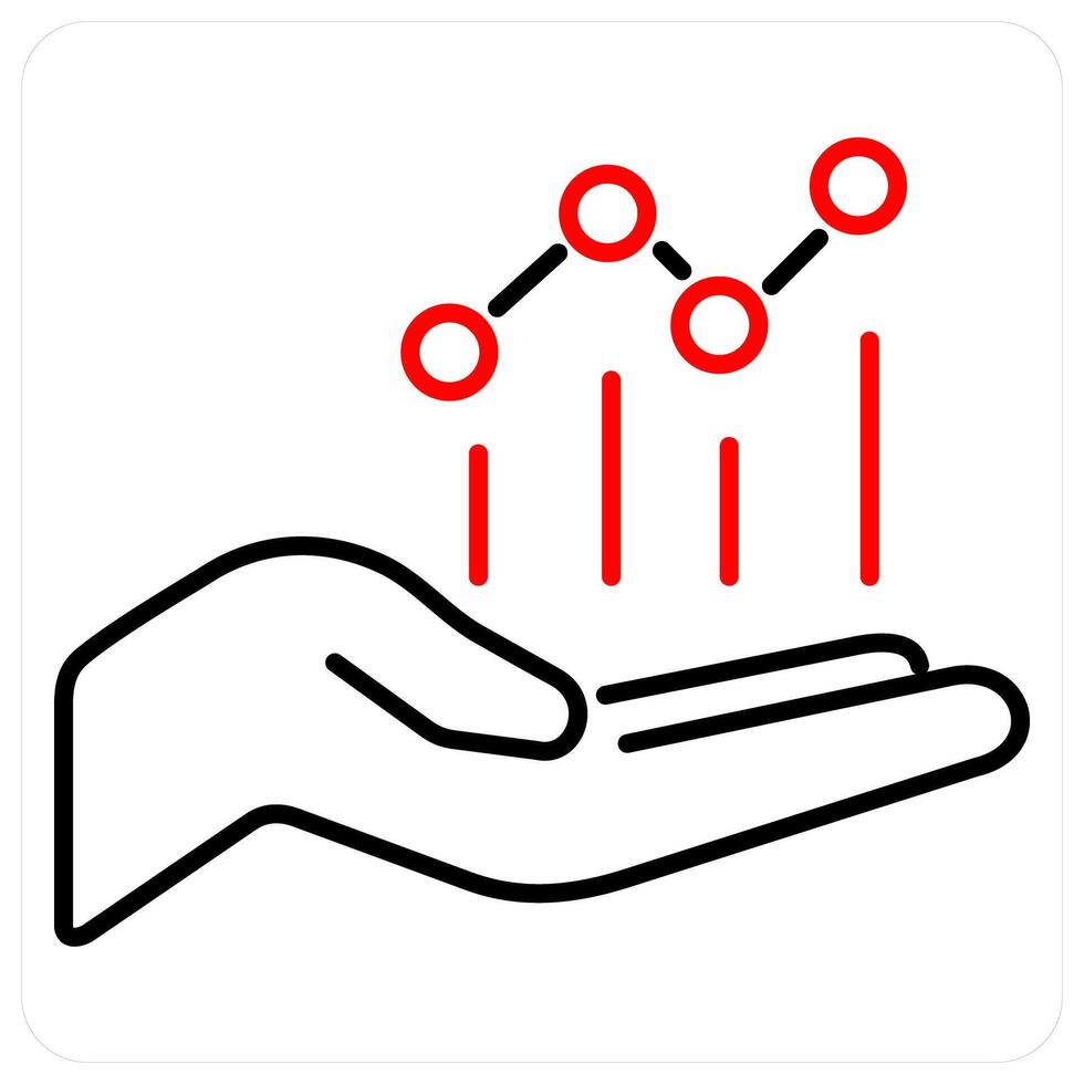Analysis icon concept in red bold line color vector