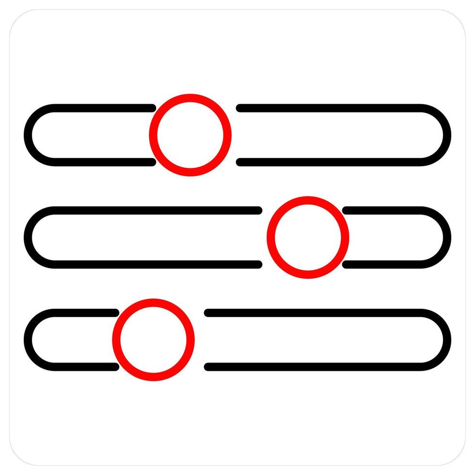 Refine icon concept in red bold line color vector