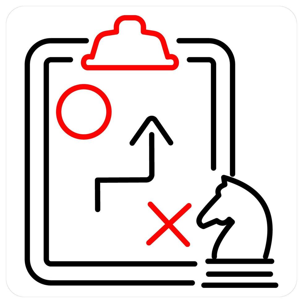 Strategy icon concept in red bold line color vector
