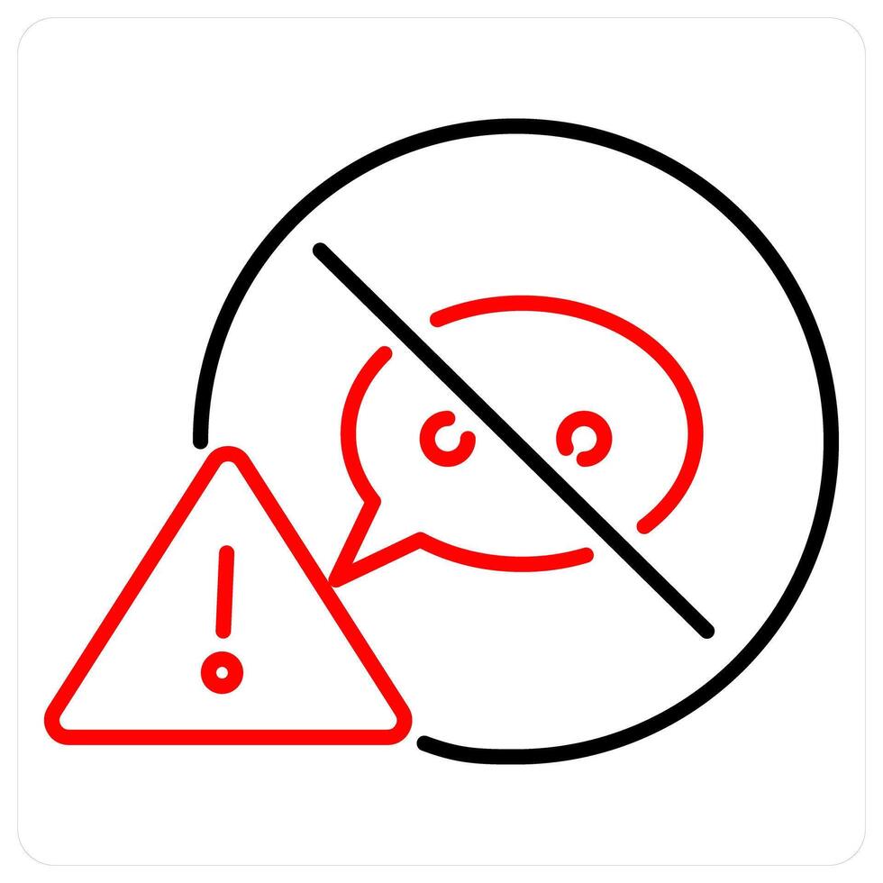 Don't Interrupt icon concept in red bold line color vector