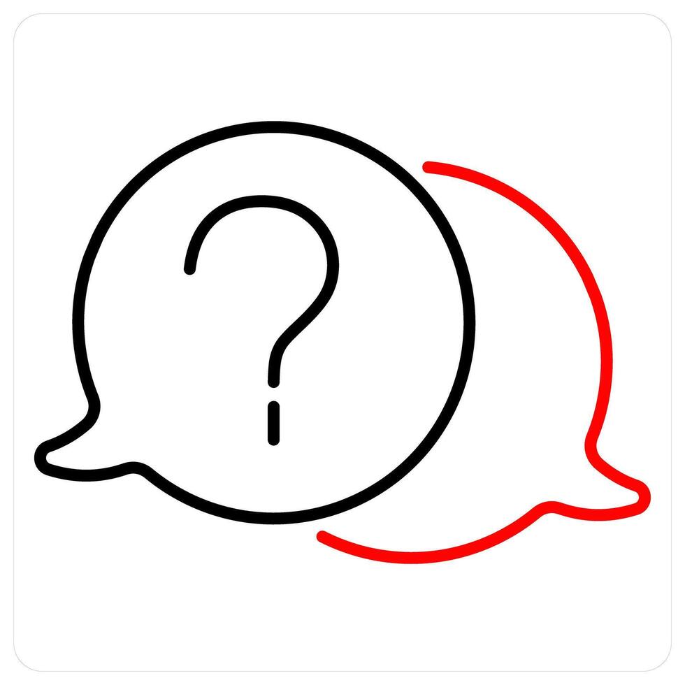 Query icon concept in red bold line color vector