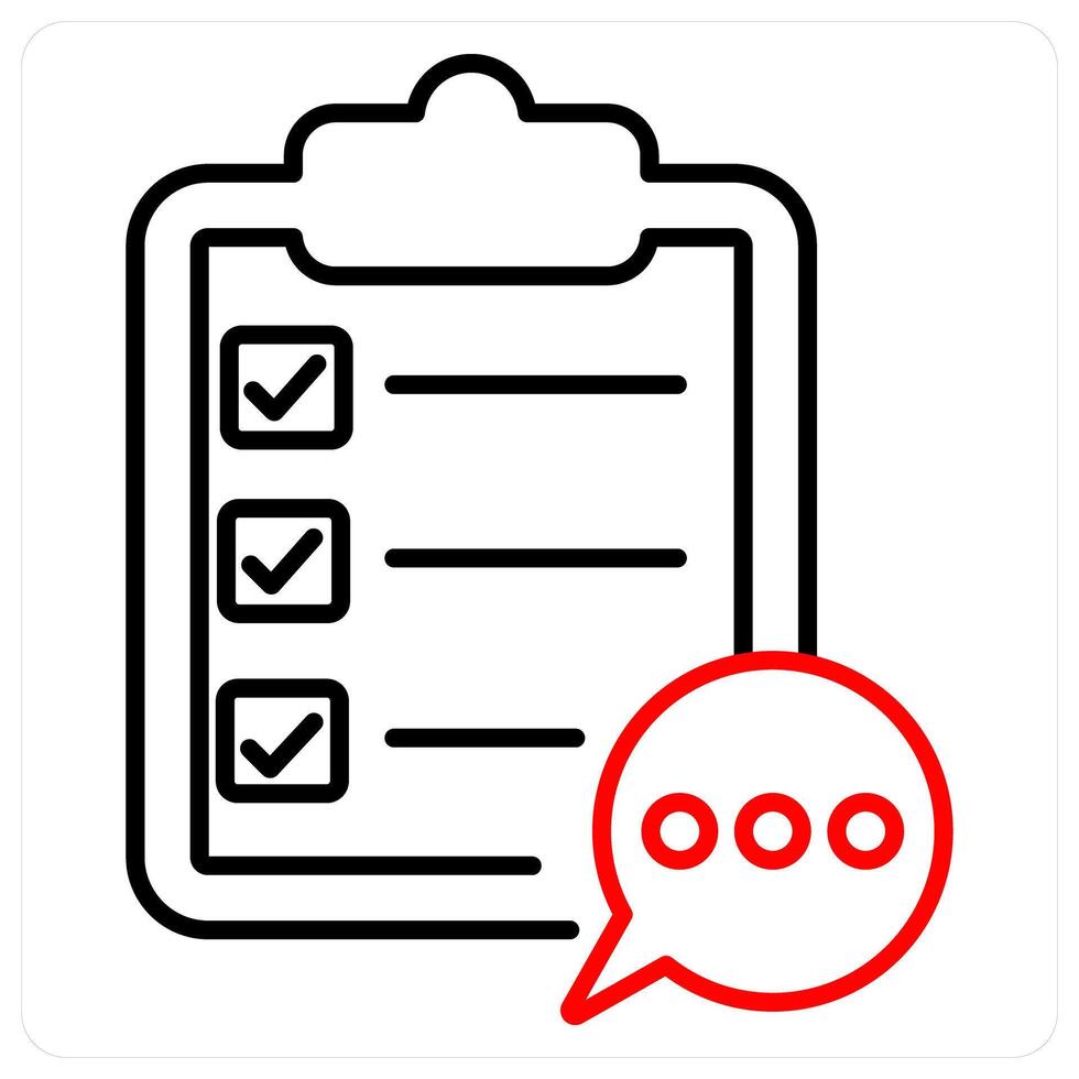 Summarize icon concept in red bold line color vector