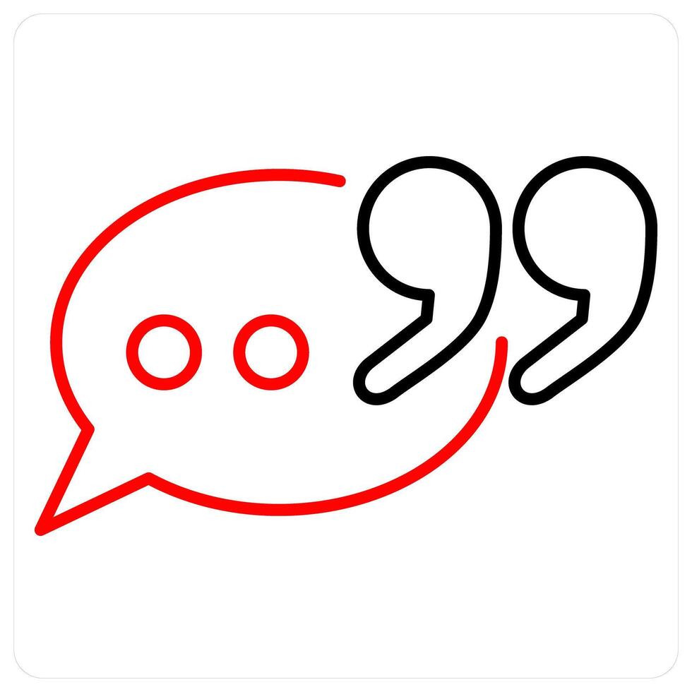 Paraphrase icon concept in red bold line color vector