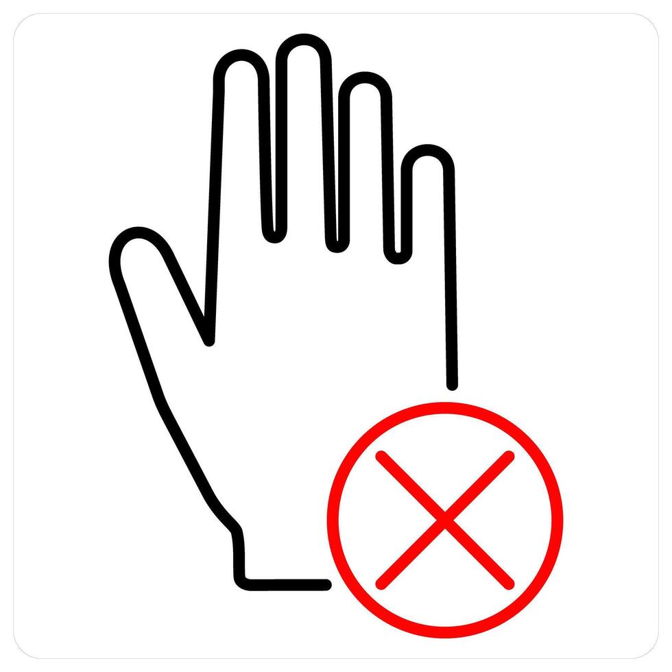 Withhold judgement icon concept in red bold line color vector