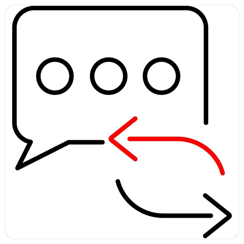Refresh Message icon concept in red bold line color vector