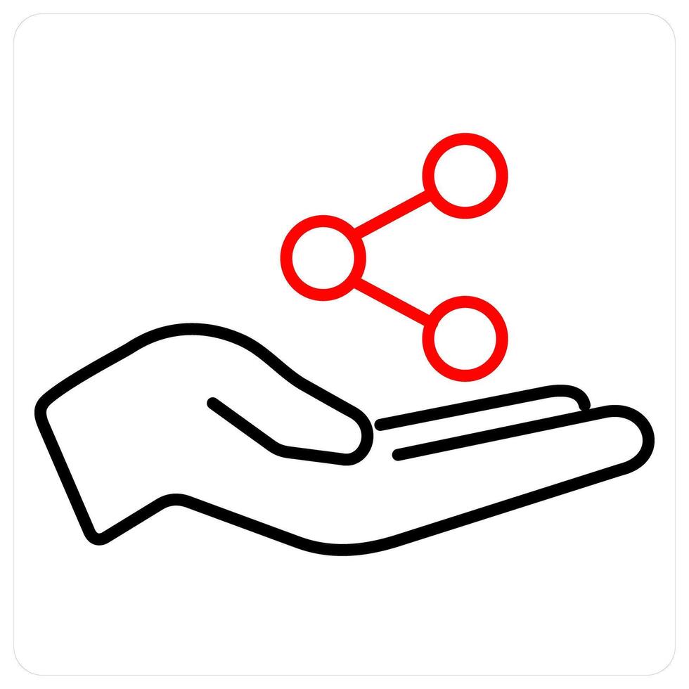 Share icon concept in red bold line color vector