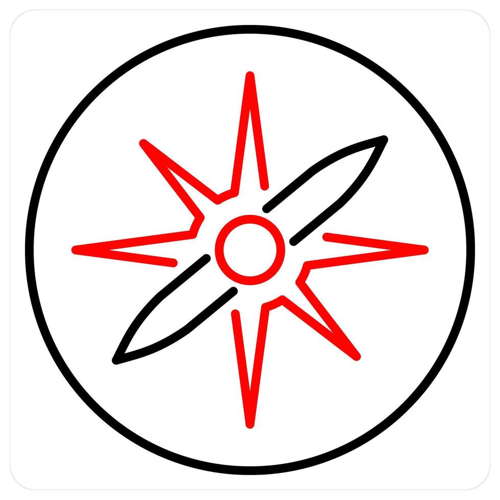 Orientation icon concept in red bold line color vector