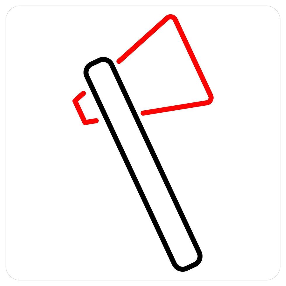 Axe icon concept in red bold line color vector