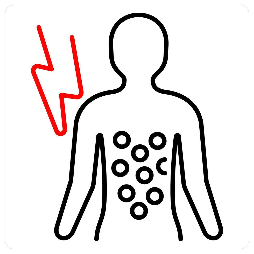 Allergy icon concept in red bold line color vector