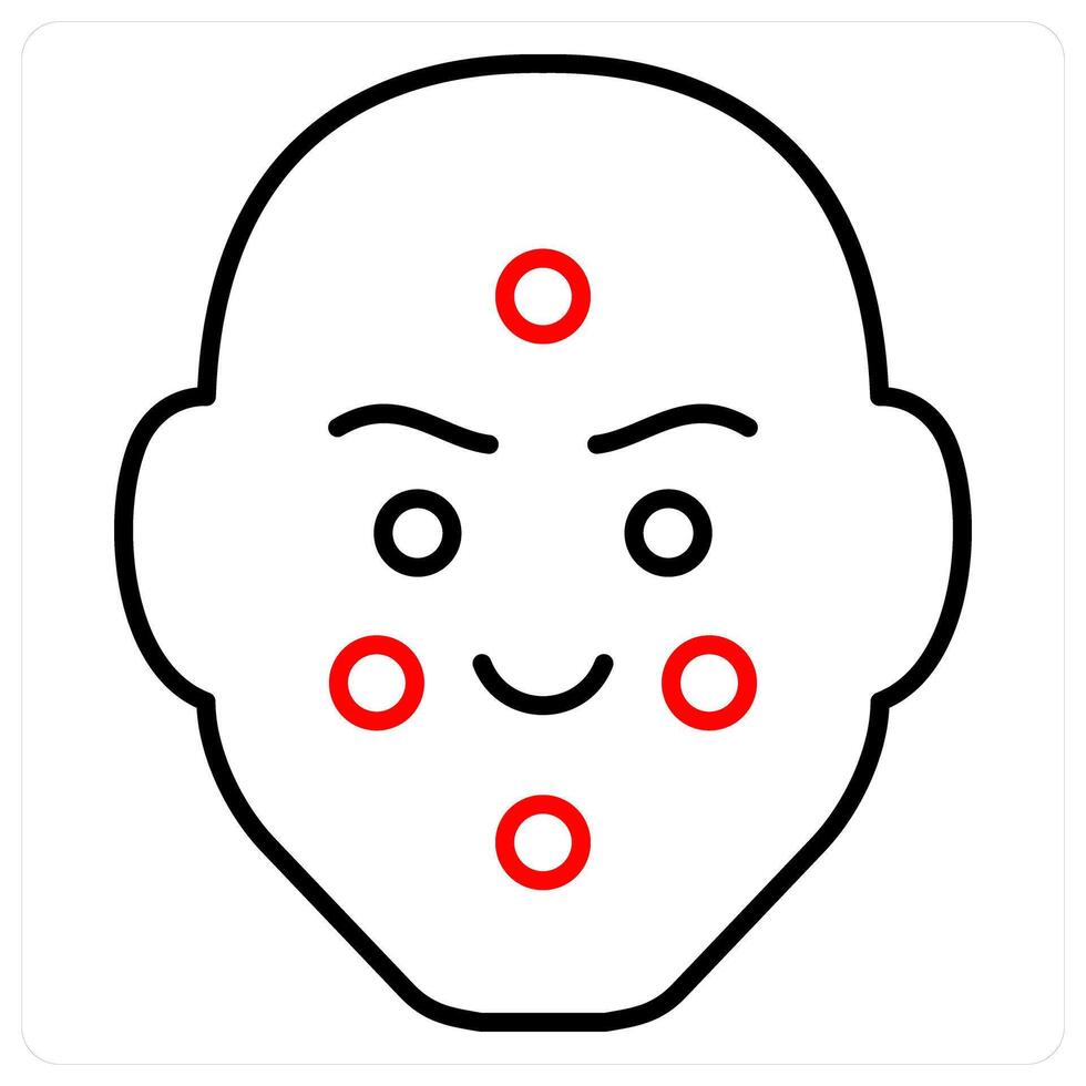 Dermatitis icon concept in red bold line color vector
