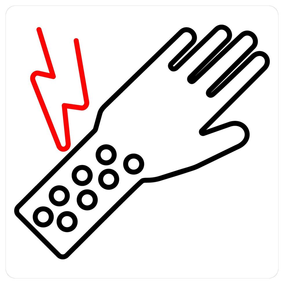 Rash icon concept in red bold line color vector