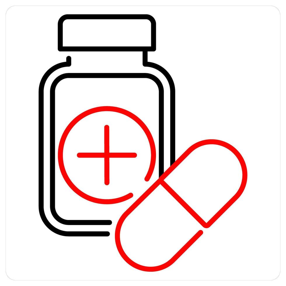Antihistamine icon concept in red bold line color vector