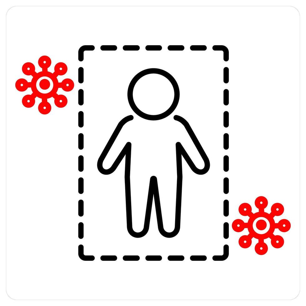 Immunity icon concept in red bold line color vector