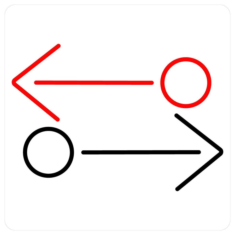 Transfer icon concept in red bold line color vector