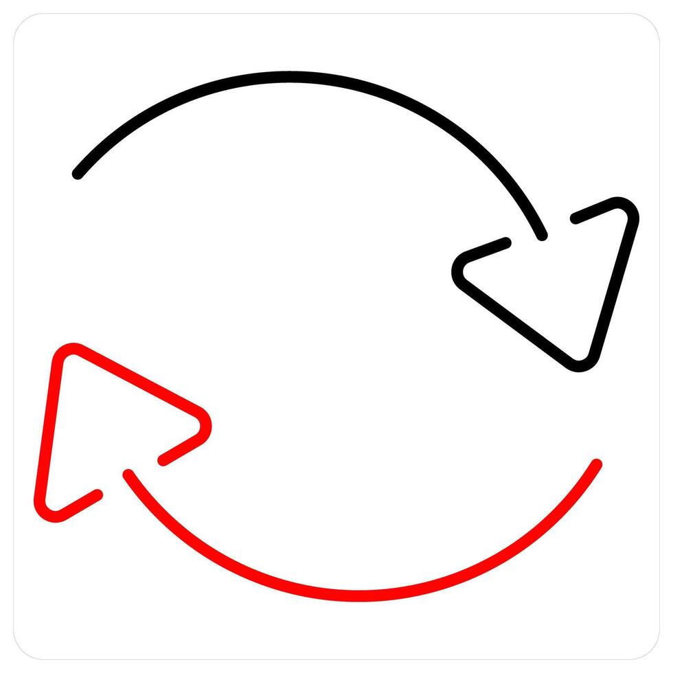 Change icon concept in red bold line color vector