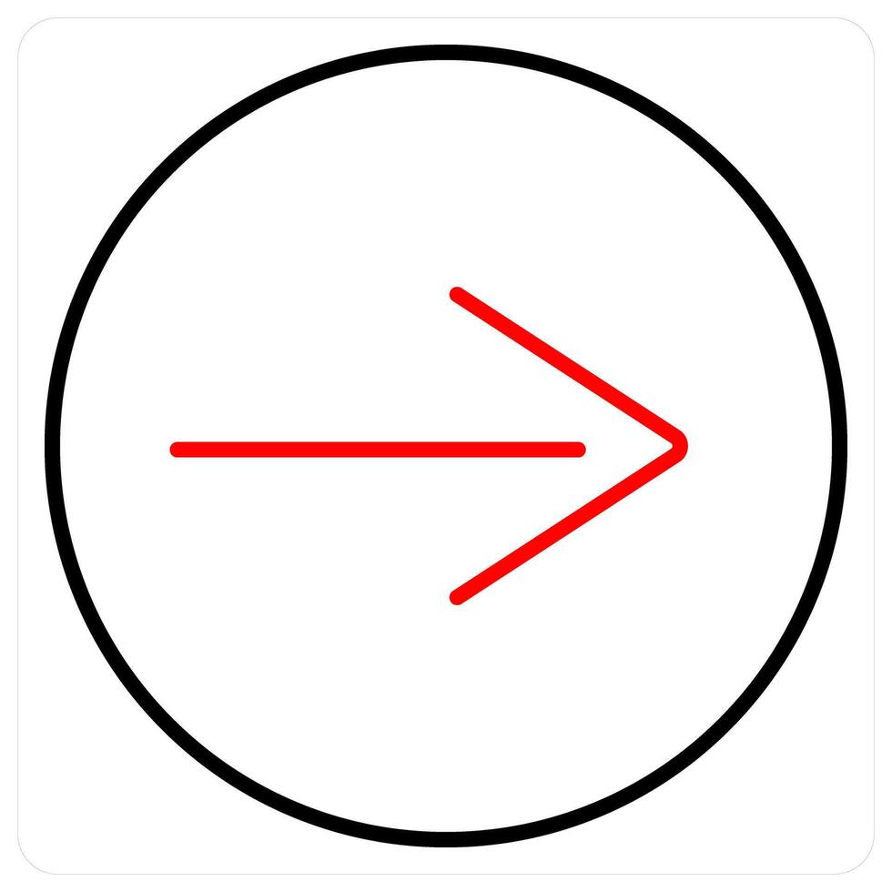 Direction and way icon concept in red bold line color vector