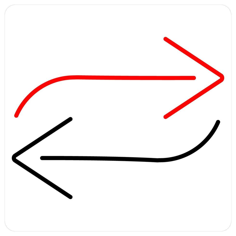 Switch icon concept in red bold line color vector