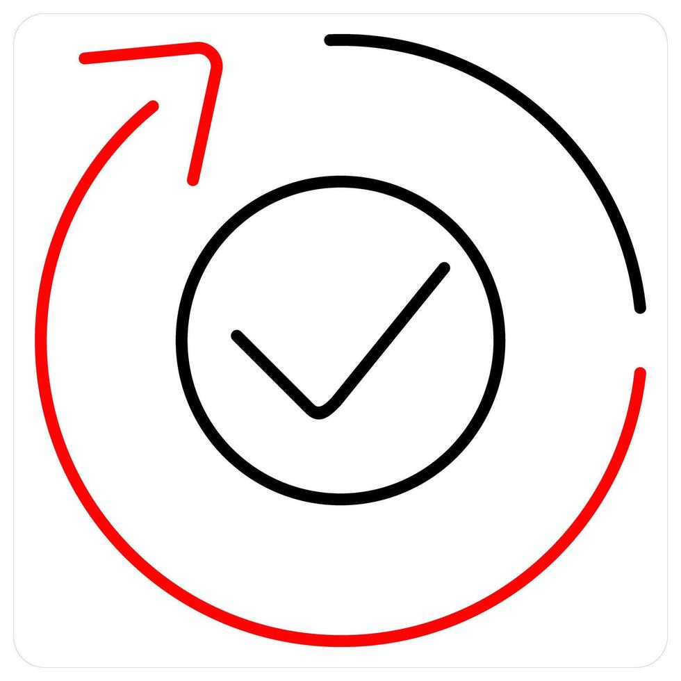 Redo icon concept in red bold line color vector