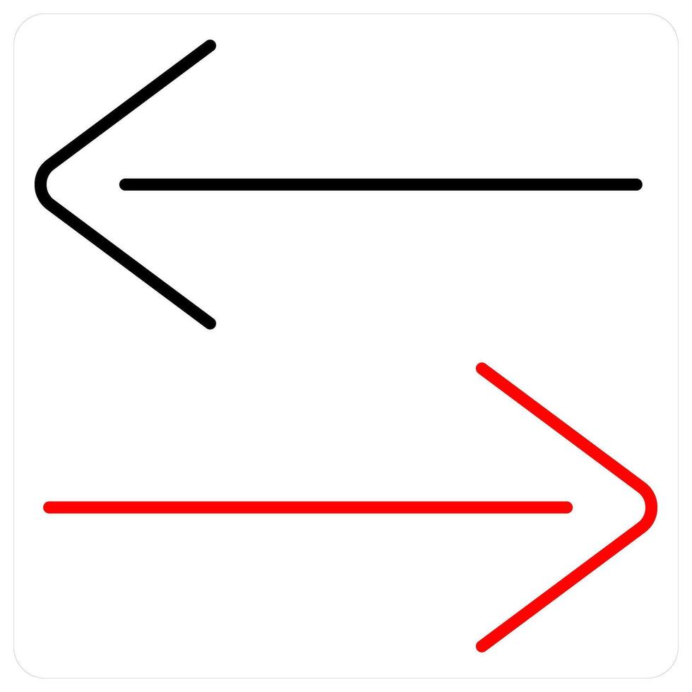 Arrows icon concept in red bold line color vector
