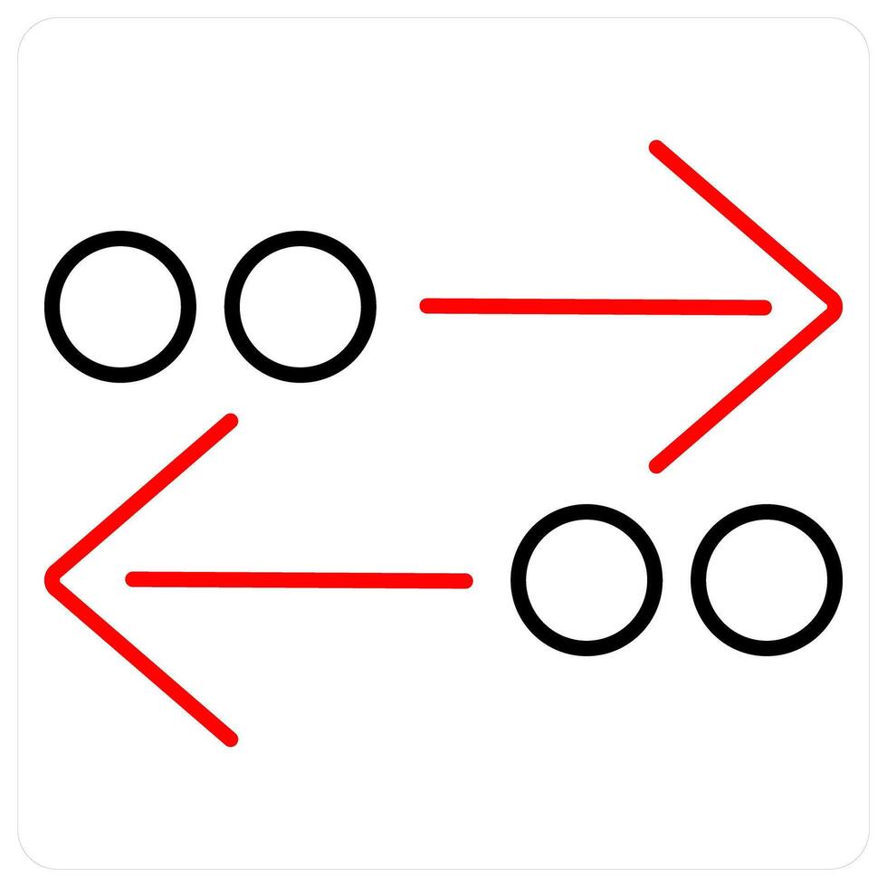 Motion icon concept in red bold line color vector