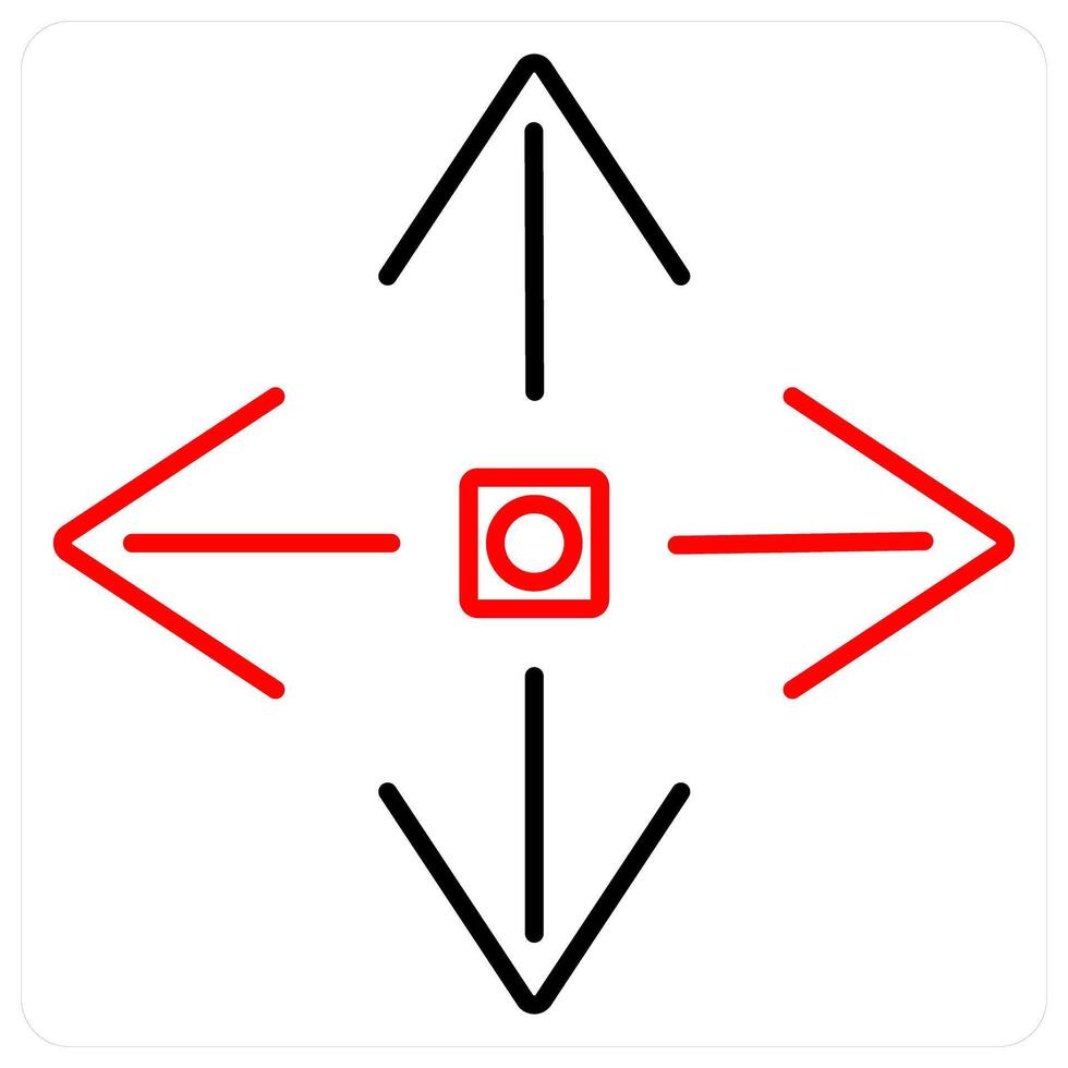 Move icon concept in red bold line color vector
