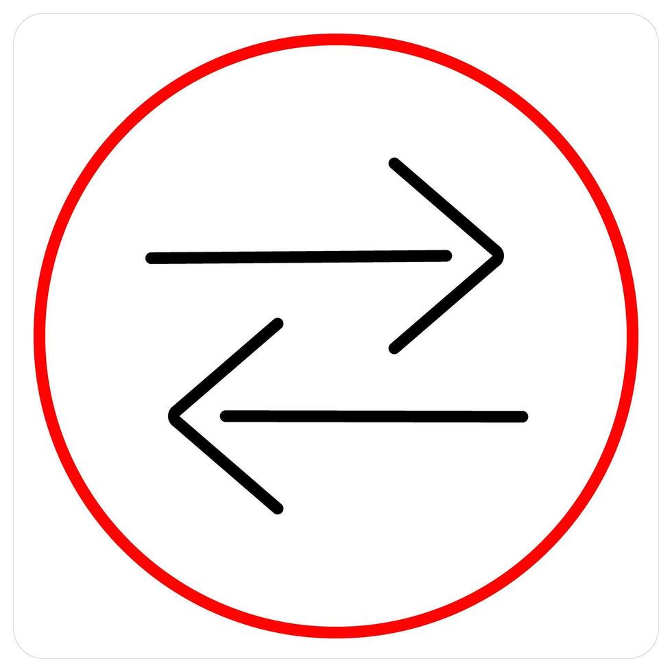Exchange icon concept in red bold line color vector