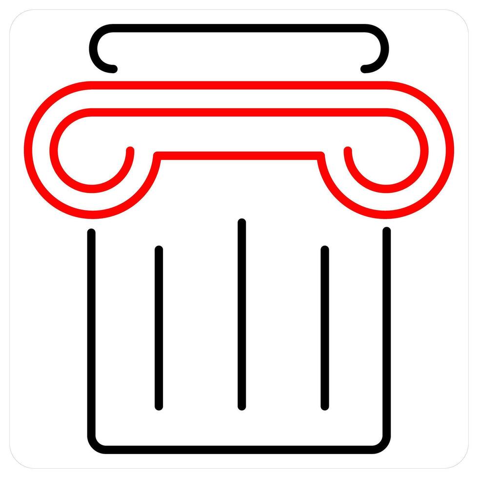 Podium icon concept in red bold line color vector