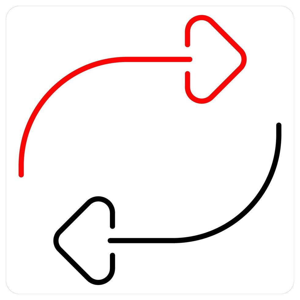 Replace icon concept in red bold line color vector