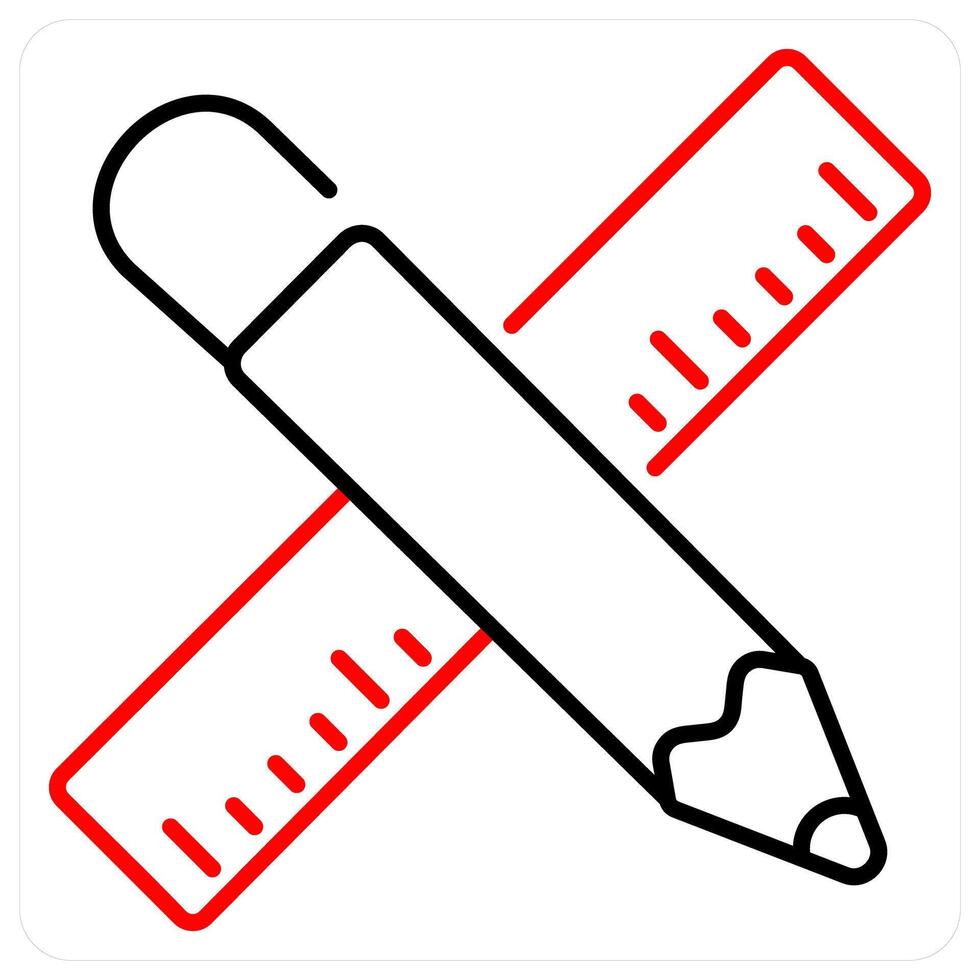 Design icon concept in red bold line color vector