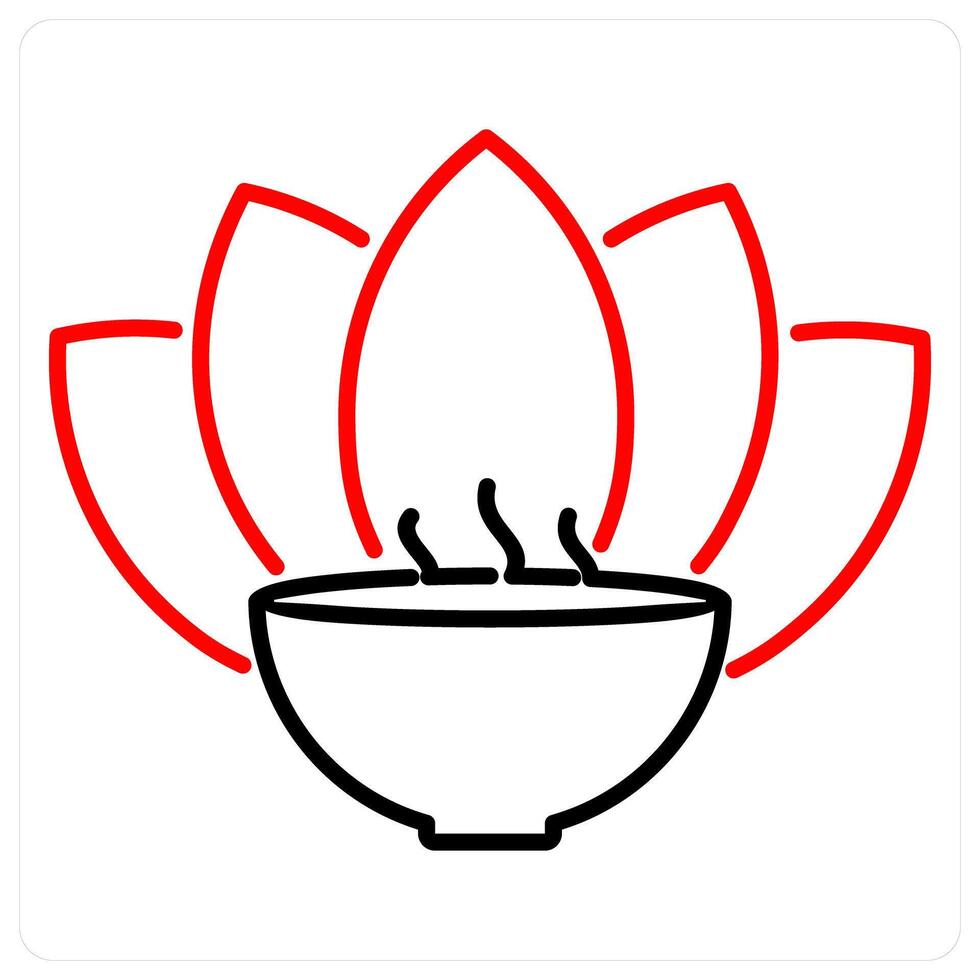 SPA icon concept in red bold line color vector
