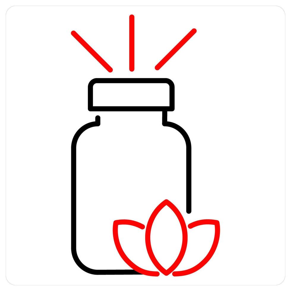 Aromatherapy icon concept in red bold line color vector