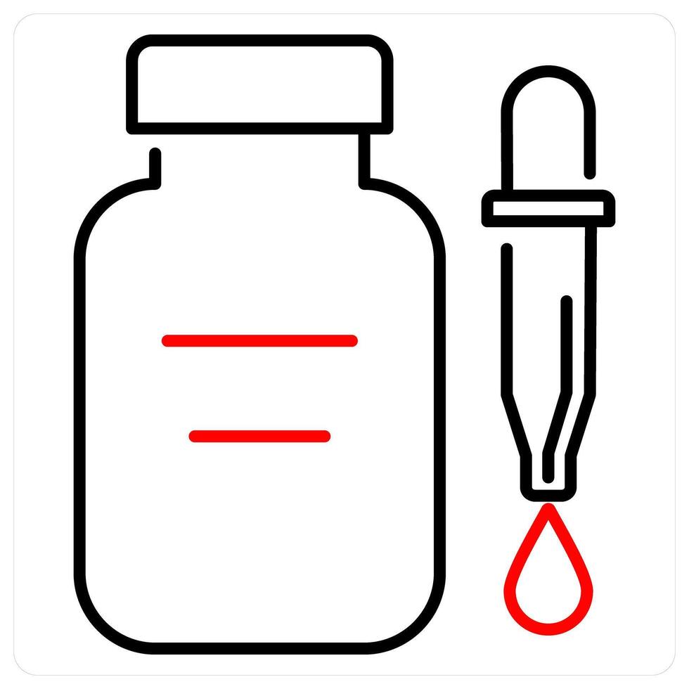 Serum icon concept in red bold line color vector