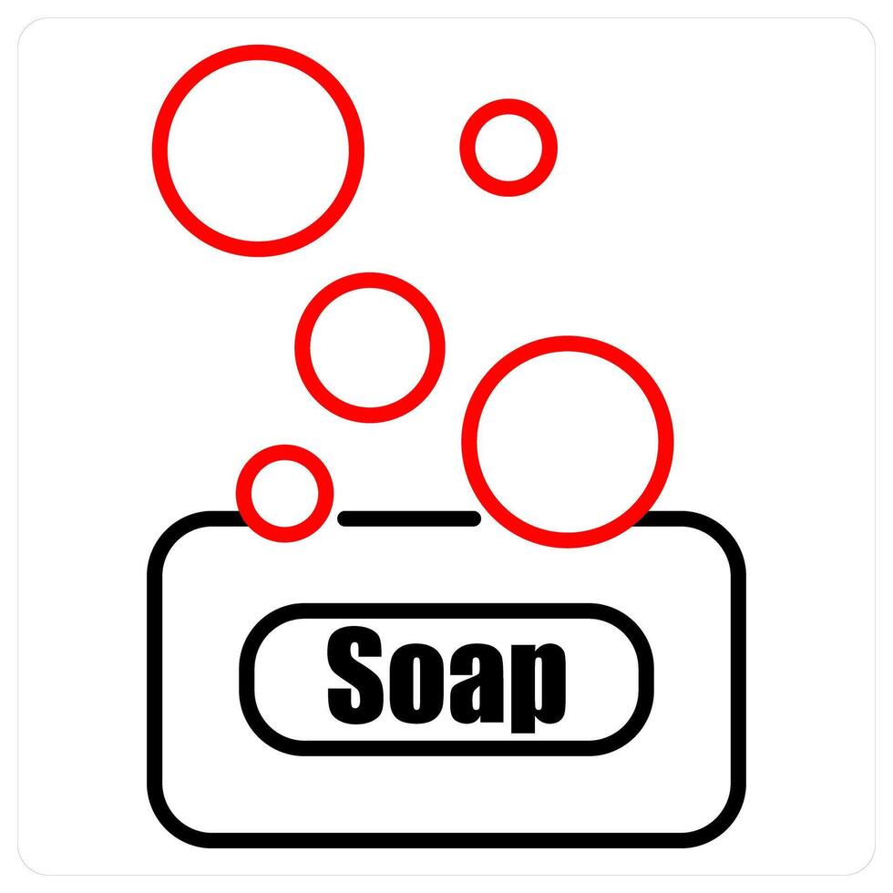 Soap icon concept in red bold line color vector