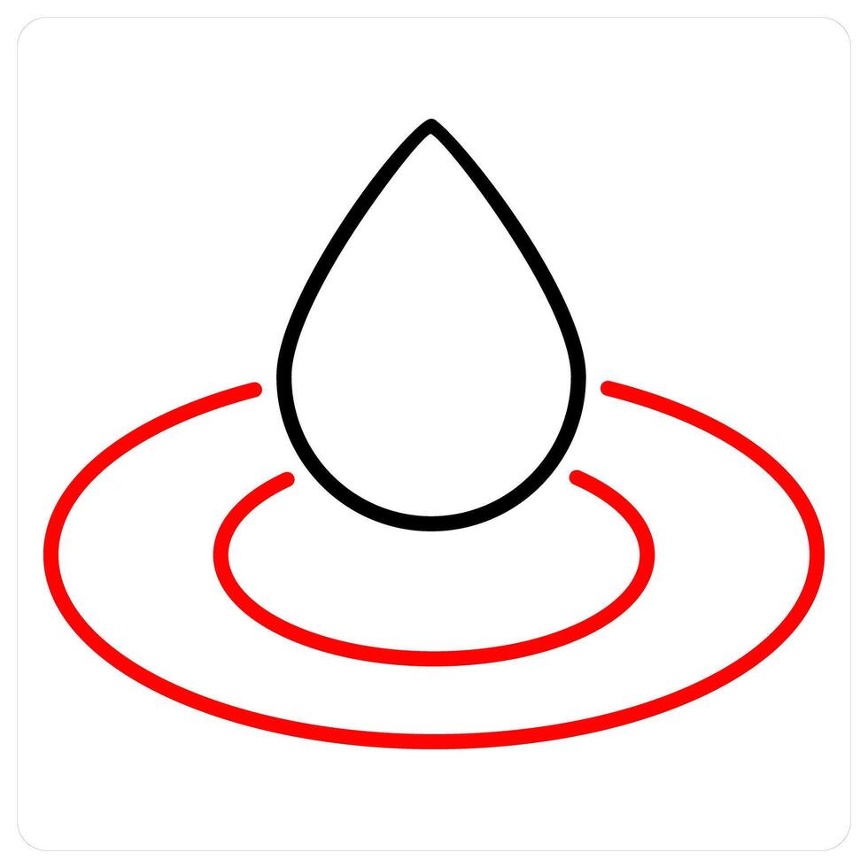 Hydration icon concept in red bold line color vector