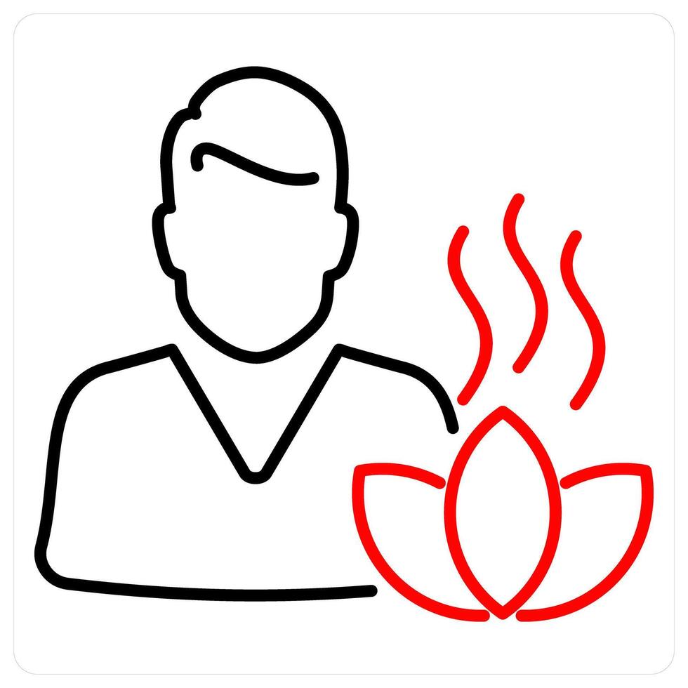 Wellness icon concept in red bold line color vector