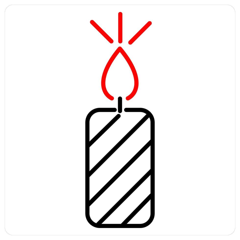 Candle icon concept in red bold line color vector