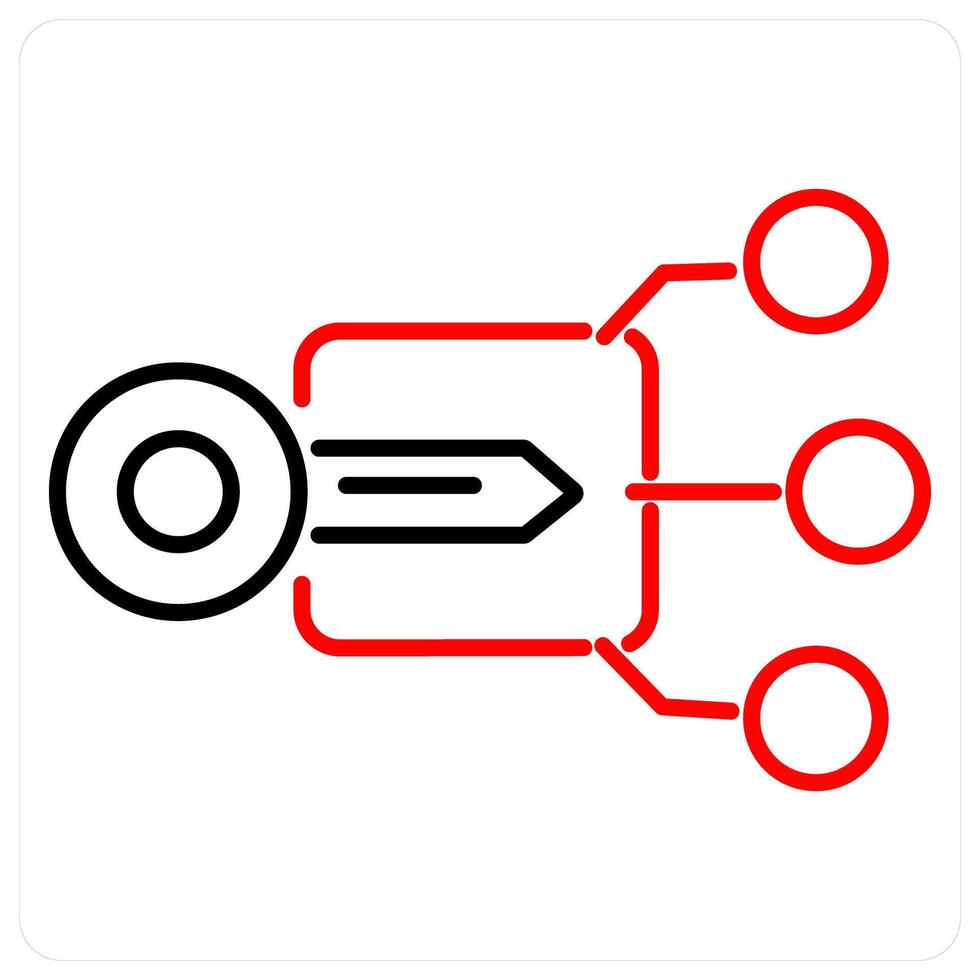 Encryption icon concept in red bold line color vector